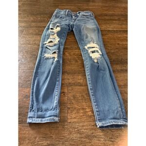 American Eagle Ne(X)t‎ Level Stretch Ripped Distressed Blue Denim Jeans